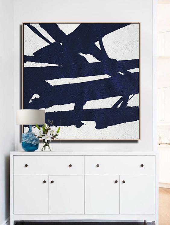 Navy Blue Minimalist Painting #NV300A - Click Image to Close